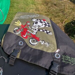 Ed Hardy Black and Green Design Bag